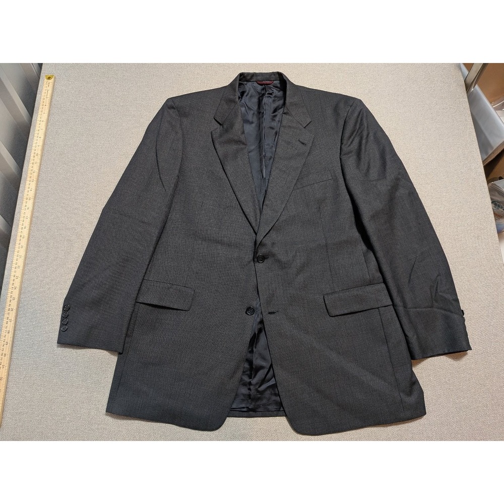 Hart Schaffner Marx Mens 2 Piece Suit Gray 46L 40x30 Union USA Made Wool Regular - Picture 2 of 16